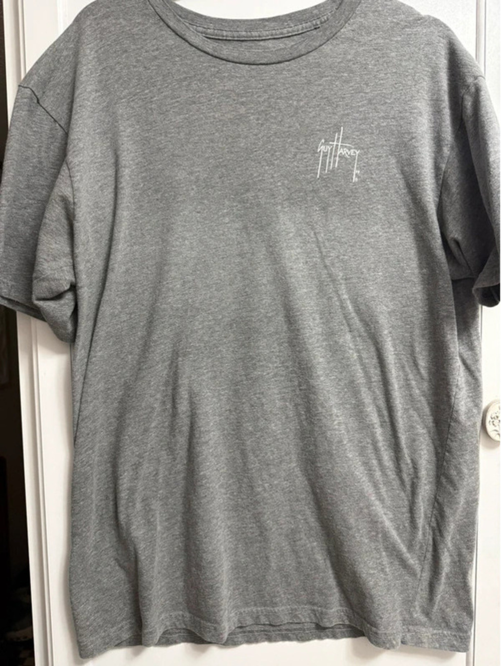 Guy Harvey Men’s Large Gray Marlin Graphic T-Shirt Classic Fit